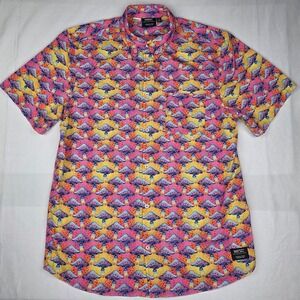 WESC Shirt Mens Medium Mushroom AOP Psychedelic Festival Travel Vacation Beach